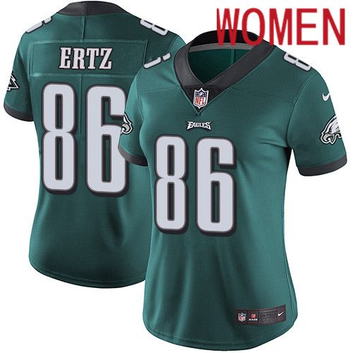 Women Philadelphia Eagles #86 Zach Ertz Nike Midnight Green Vapor Limited NFL Jersey->women nfl jersey->Women Jersey